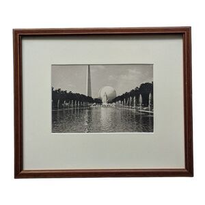 1939 NEW YORK WORLD'S FAIR PHOTO Trylon Perisphere Framed Gelatin ? 16"x13"